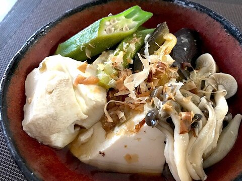 豆腐と夏野菜の冷製梅風味炊き合わせ☆冷たい夏の煮物